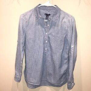 4/$25 Gap XS chambray long sleeve boyfriend fit